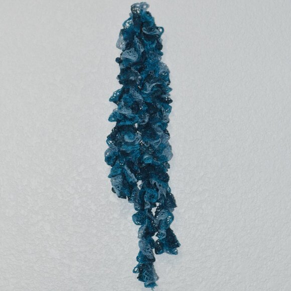 Homemade Light Blue and Blue Ruffle Scarf - Picture 2 of 2